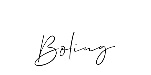 It looks lik you need a new signature style for name Boling. Design unique handwritten (Allison_Script) signature with our free signature maker in just a few clicks. Boling signature style 2 images and pictures png