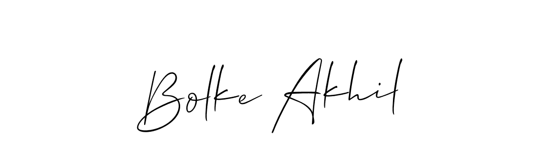 Bolke Akhil stylish signature style. Best Handwritten Sign (Allison_Script) for my name. Handwritten Signature Collection Ideas for my name Bolke Akhil. Bolke Akhil signature style 2 images and pictures png