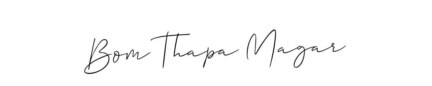 Use a signature maker to create a handwritten signature online. With this signature software, you can design (Allison_Script) your own signature for name Bom Thapa Magar. Bom Thapa Magar signature style 2 images and pictures png