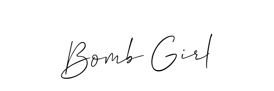 The best way (Allison_Script) to make a short signature is to pick only two or three words in your name. The name Bomb Girl include a total of six letters. For converting this name. Bomb Girl signature style 2 images and pictures png