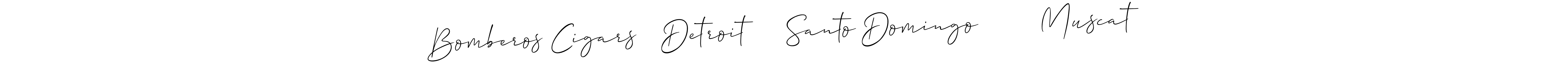 Make a beautiful signature design for name Bomberos Cigars   Detroit     Santo Domingo        Muscat. With this signature (Allison_Script) style, you can create a handwritten signature for free. Bomberos Cigars   Detroit     Santo Domingo        Muscat signature style 2 images and pictures png