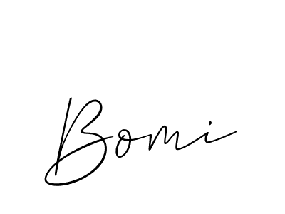 Make a beautiful signature design for name Bomi. With this signature (Allison_Script) style, you can create a handwritten signature for free. Bomi signature style 2 images and pictures png