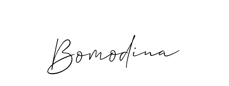 Check out images of Autograph of Bomodina name. Actor Bomodina Signature Style. Allison_Script is a professional sign style online. Bomodina signature style 2 images and pictures png