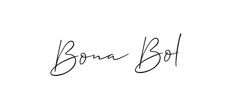 Allison_Script is a professional signature style that is perfect for those who want to add a touch of class to their signature. It is also a great choice for those who want to make their signature more unique. Get Bona Bol name to fancy signature for free. Bona Bol signature style 2 images and pictures png