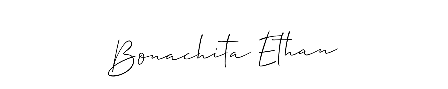 This is the best signature style for the Bonachita Ethan name. Also you like these signature font (Allison_Script). Mix name signature. Bonachita Ethan signature style 2 images and pictures png