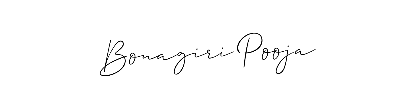 Create a beautiful signature design for name Bonagiri Pooja. With this signature (Allison_Script) fonts, you can make a handwritten signature for free. Bonagiri Pooja signature style 2 images and pictures png