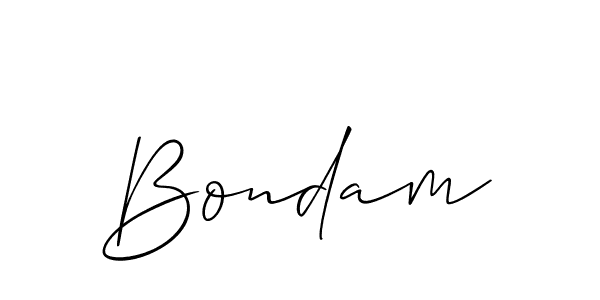 Allison_Script is a professional signature style that is perfect for those who want to add a touch of class to their signature. It is also a great choice for those who want to make their signature more unique. Get Bondam name to fancy signature for free. Bondam signature style 2 images and pictures png