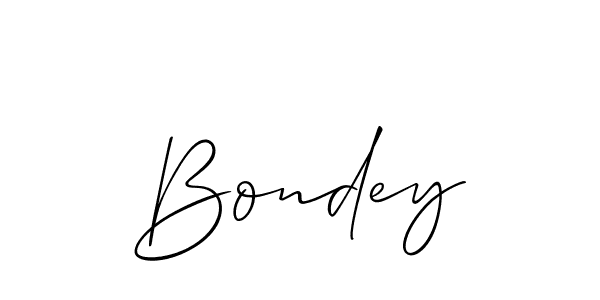 It looks lik you need a new signature style for name Bondey. Design unique handwritten (Allison_Script) signature with our free signature maker in just a few clicks. Bondey signature style 2 images and pictures png