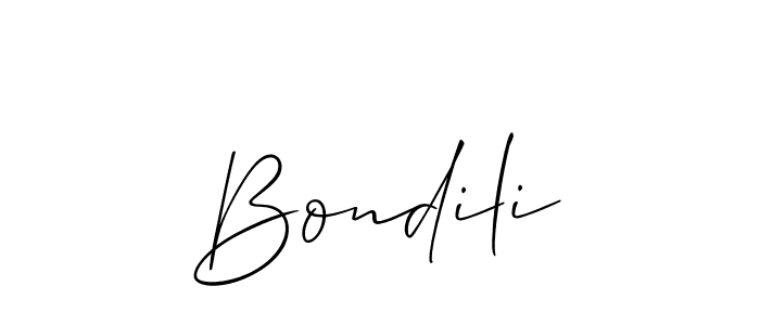 Make a short Bondili signature style. Manage your documents anywhere anytime using Allison_Script. Create and add eSignatures, submit forms, share and send files easily. Bondili signature style 2 images and pictures png