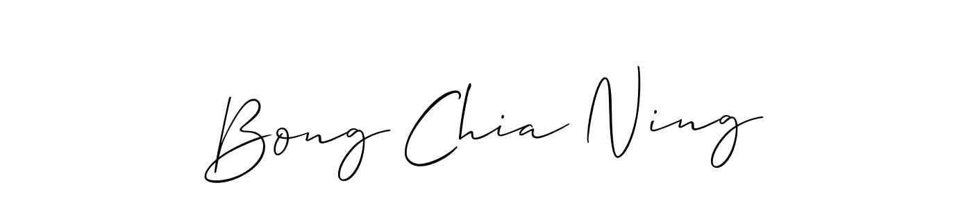 Create a beautiful signature design for name Bong Chia Ning. With this signature (Allison_Script) fonts, you can make a handwritten signature for free. Bong Chia Ning signature style 2 images and pictures png