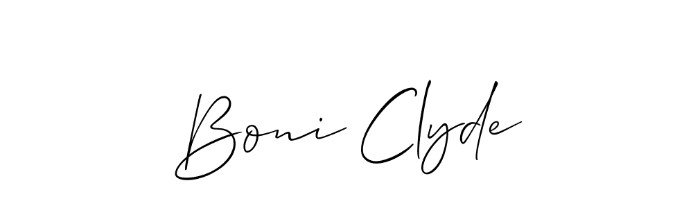 Make a beautiful signature design for name Boni Clyde. With this signature (Allison_Script) style, you can create a handwritten signature for free. Boni Clyde signature style 2 images and pictures png