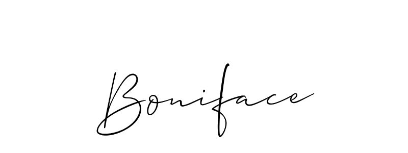 Design your own signature with our free online signature maker. With this signature software, you can create a handwritten (Allison_Script) signature for name Boniface. Boniface signature style 2 images and pictures png
