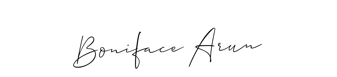 Design your own signature with our free online signature maker. With this signature software, you can create a handwritten (Allison_Script) signature for name Boniface Arun. Boniface Arun signature style 2 images and pictures png