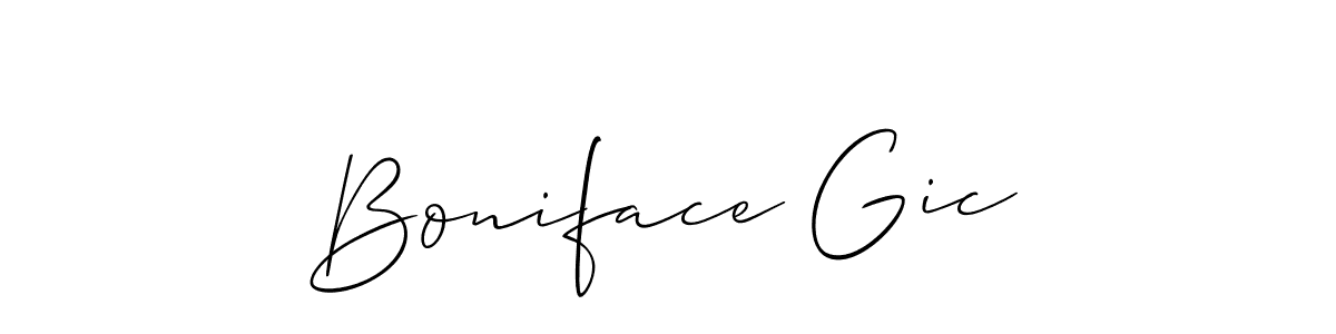 How to make Boniface Gic signature? Allison_Script is a professional autograph style. Create handwritten signature for Boniface Gic name. Boniface Gic signature style 2 images and pictures png