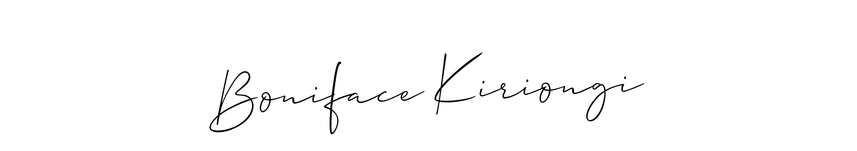 if you are searching for the best signature style for your name Boniface Kiriongi. so please give up your signature search. here we have designed multiple signature styles  using Allison_Script. Boniface Kiriongi signature style 2 images and pictures png