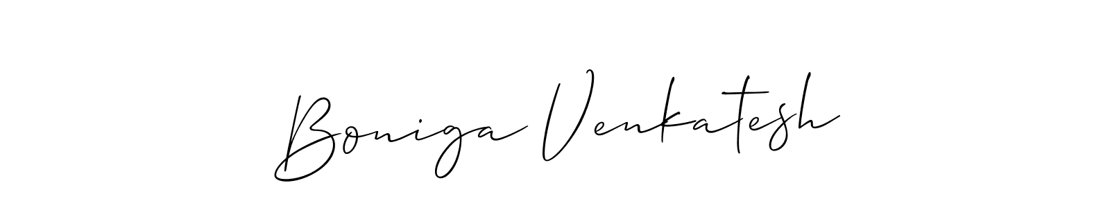 Boniga Venkatesh stylish signature style. Best Handwritten Sign (Allison_Script) for my name. Handwritten Signature Collection Ideas for my name Boniga Venkatesh. Boniga Venkatesh signature style 2 images and pictures png