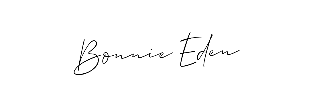 It looks lik you need a new signature style for name Bonnie Eden. Design unique handwritten (Allison_Script) signature with our free signature maker in just a few clicks. Bonnie Eden signature style 2 images and pictures png