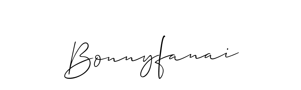 Allison_Script is a professional signature style that is perfect for those who want to add a touch of class to their signature. It is also a great choice for those who want to make their signature more unique. Get Bonnyfanai name to fancy signature for free. Bonnyfanai signature style 2 images and pictures png