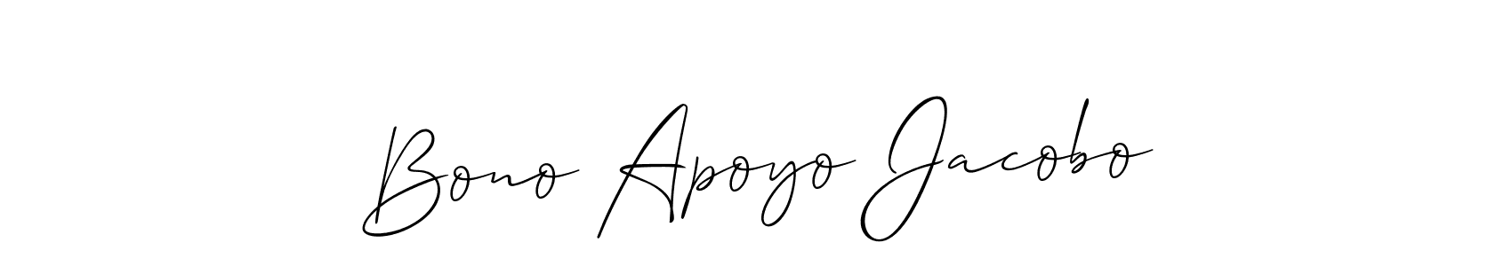 You should practise on your own different ways (Allison_Script) to write your name (Bono Apoyo Jacobo) in signature. don't let someone else do it for you. Bono Apoyo Jacobo signature style 2 images and pictures png