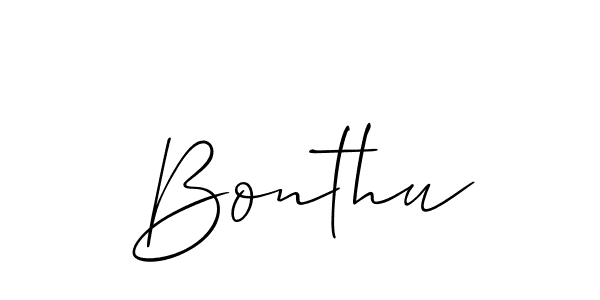 Design your own signature with our free online signature maker. With this signature software, you can create a handwritten (Allison_Script) signature for name Bonthu. Bonthu signature style 2 images and pictures png