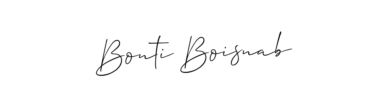 Allison_Script is a professional signature style that is perfect for those who want to add a touch of class to their signature. It is also a great choice for those who want to make their signature more unique. Get Bonti Boisnab name to fancy signature for free. Bonti Boisnab signature style 2 images and pictures png