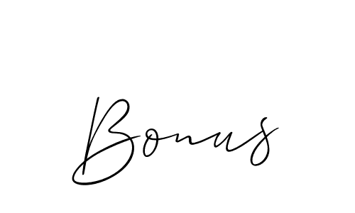 Make a beautiful signature design for name Bonus. With this signature (Allison_Script) style, you can create a handwritten signature for free. Bonus signature style 2 images and pictures png