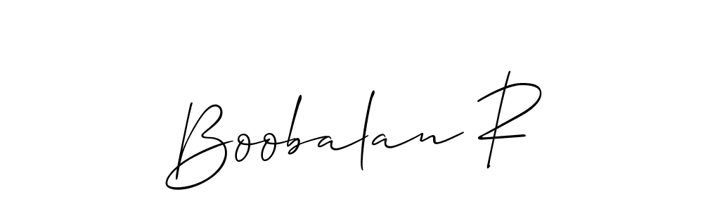 How to make Boobalan R signature? Allison_Script is a professional autograph style. Create handwritten signature for Boobalan R name. Boobalan R signature style 2 images and pictures png