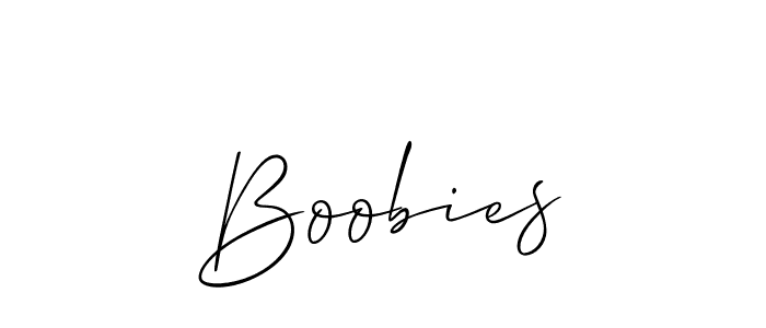 Use a signature maker to create a handwritten signature online. With this signature software, you can design (Allison_Script) your own signature for name Boobies. Boobies signature style 2 images and pictures png