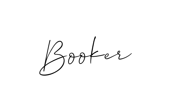Design your own signature with our free online signature maker. With this signature software, you can create a handwritten (Allison_Script) signature for name Booker. Booker signature style 2 images and pictures png