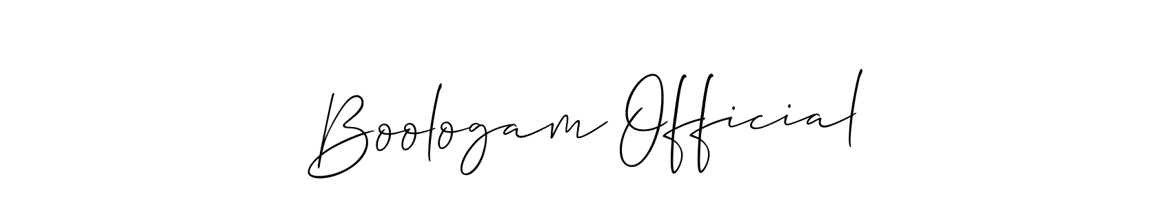 Create a beautiful signature design for name Boologam Official. With this signature (Allison_Script) fonts, you can make a handwritten signature for free. Boologam Official signature style 2 images and pictures png