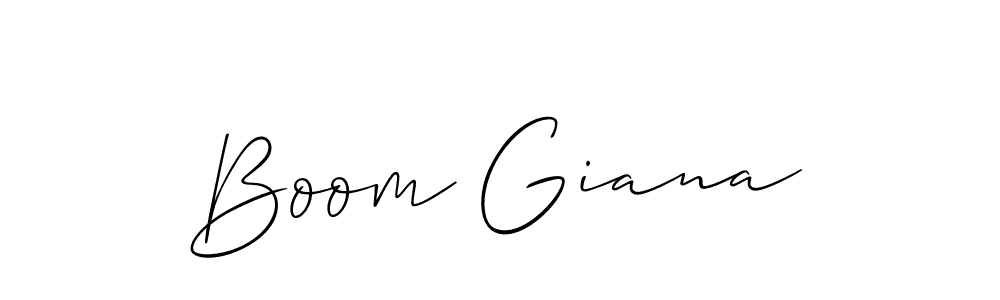Use a signature maker to create a handwritten signature online. With this signature software, you can design (Allison_Script) your own signature for name Boom Giana. Boom Giana signature style 2 images and pictures png