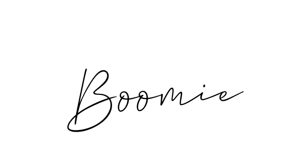 Design your own signature with our free online signature maker. With this signature software, you can create a handwritten (Allison_Script) signature for name Boomie. Boomie signature style 2 images and pictures png