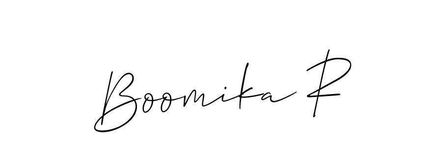How to Draw Boomika R signature style? Allison_Script is a latest design signature styles for name Boomika R. Boomika R signature style 2 images and pictures png