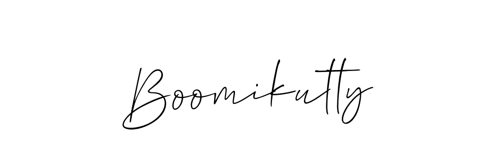 How to make Boomikutty name signature. Use Allison_Script style for creating short signs online. This is the latest handwritten sign. Boomikutty signature style 2 images and pictures png