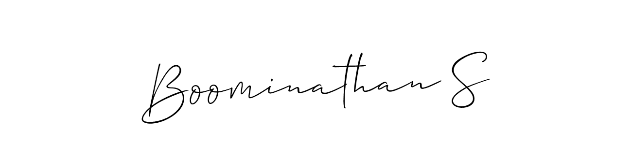 if you are searching for the best signature style for your name Boominathan S. so please give up your signature search. here we have designed multiple signature styles  using Allison_Script. Boominathan S signature style 2 images and pictures png