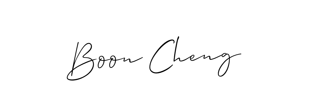 You should practise on your own different ways (Allison_Script) to write your name (Boon Cheng) in signature. don't let someone else do it for you. Boon Cheng signature style 2 images and pictures png