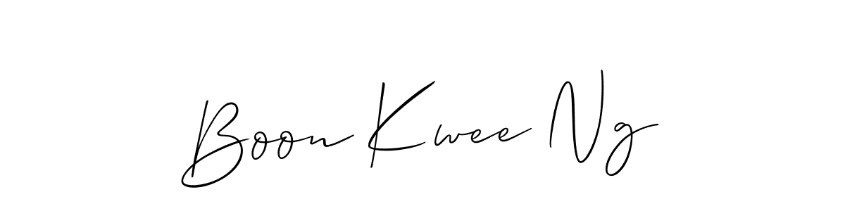 You should practise on your own different ways (Allison_Script) to write your name (Boon Kwee Ng) in signature. don't let someone else do it for you. Boon Kwee Ng signature style 2 images and pictures png