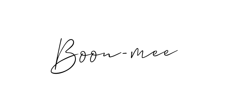 Boon-mee stylish signature style. Best Handwritten Sign (Allison_Script) for my name. Handwritten Signature Collection Ideas for my name Boon-mee. Boon-mee signature style 2 images and pictures png