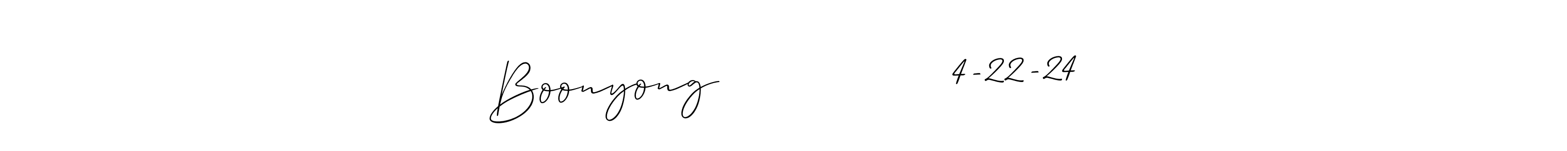 Use a signature maker to create a handwritten signature online. With this signature software, you can design (Allison_Script) your own signature for name Boonyong                4-22-24. Boonyong                4-22-24 signature style 2 images and pictures png