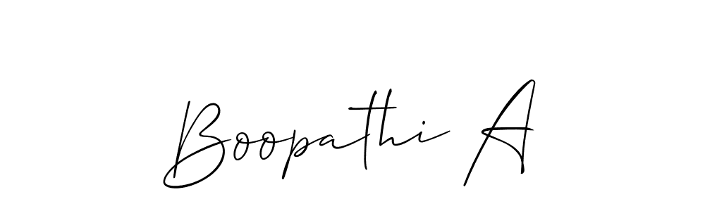 Also You can easily find your signature by using the search form. We will create Boopathi A name handwritten signature images for you free of cost using Allison_Script sign style. Boopathi A signature style 2 images and pictures png