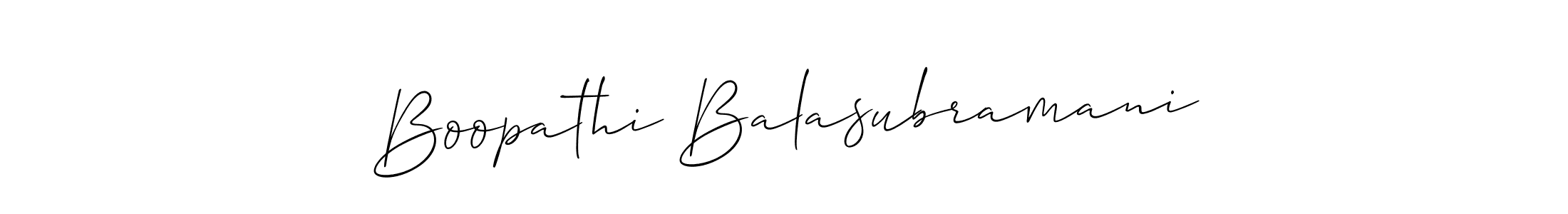 It looks lik you need a new signature style for name Boopathi Balasubramani. Design unique handwritten (Allison_Script) signature with our free signature maker in just a few clicks. Boopathi Balasubramani signature style 2 images and pictures png