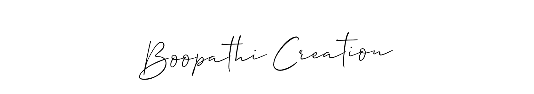 Also we have Boopathi Creation name is the best signature style. Create professional handwritten signature collection using Allison_Script autograph style. Boopathi Creation signature style 2 images and pictures png