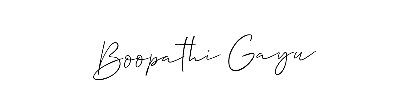 Use a signature maker to create a handwritten signature online. With this signature software, you can design (Allison_Script) your own signature for name Boopathi Gayu. Boopathi Gayu signature style 2 images and pictures png