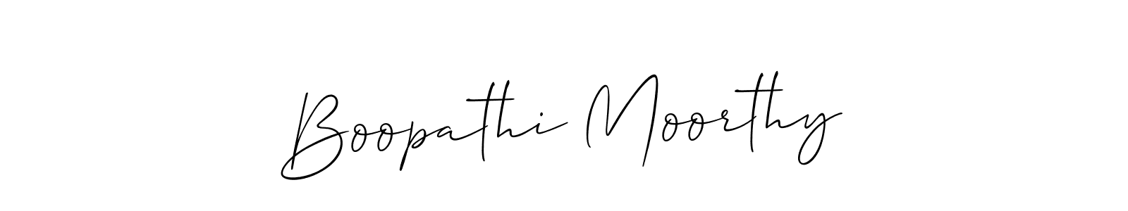 Use a signature maker to create a handwritten signature online. With this signature software, you can design (Allison_Script) your own signature for name Boopathi Moorthy. Boopathi Moorthy signature style 2 images and pictures png