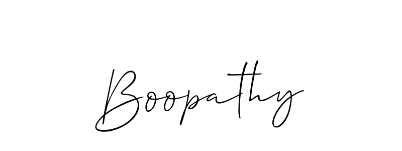 Create a beautiful signature design for name Boopathy. With this signature (Allison_Script) fonts, you can make a handwritten signature for free. Boopathy signature style 2 images and pictures png