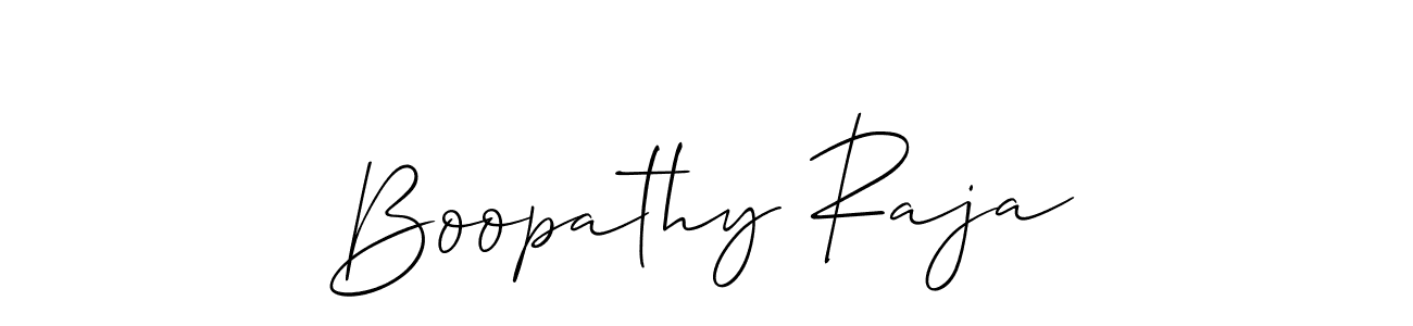 Design your own signature with our free online signature maker. With this signature software, you can create a handwritten (Allison_Script) signature for name Boopathy Raja. Boopathy Raja signature style 2 images and pictures png
