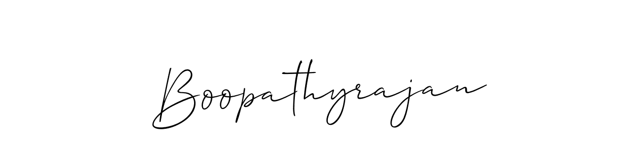 How to make Boopathyrajan name signature. Use Allison_Script style for creating short signs online. This is the latest handwritten sign. Boopathyrajan signature style 2 images and pictures png