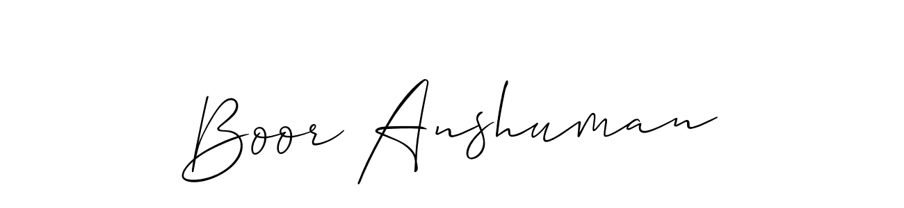 Allison_Script is a professional signature style that is perfect for those who want to add a touch of class to their signature. It is also a great choice for those who want to make their signature more unique. Get Boor Anshuman name to fancy signature for free. Boor Anshuman signature style 2 images and pictures png