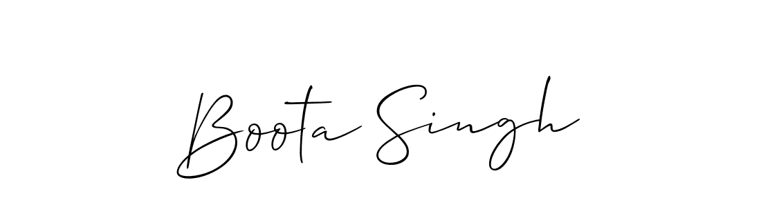 Use a signature maker to create a handwritten signature online. With this signature software, you can design (Allison_Script) your own signature for name Boota Singh. Boota Singh signature style 2 images and pictures png
