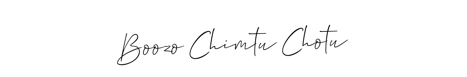 Use a signature maker to create a handwritten signature online. With this signature software, you can design (Allison_Script) your own signature for name Boozo Chimtu Chotu. Boozo Chimtu Chotu signature style 2 images and pictures png